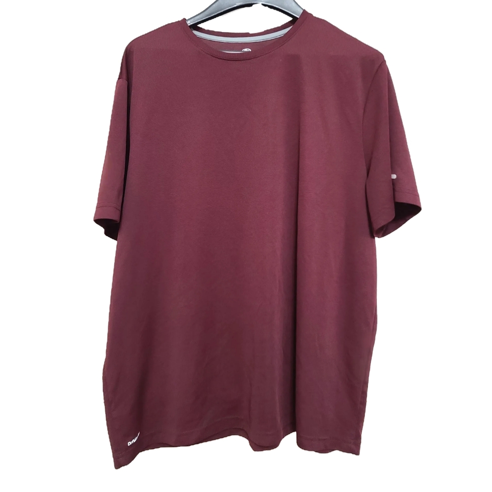 Athletic Works Men's Burgundy Short Sleeve Tee